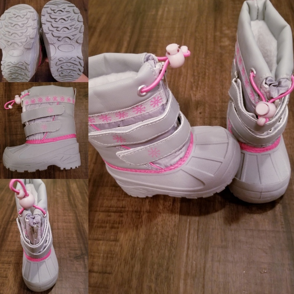 Toddler Pink and gray snow boots